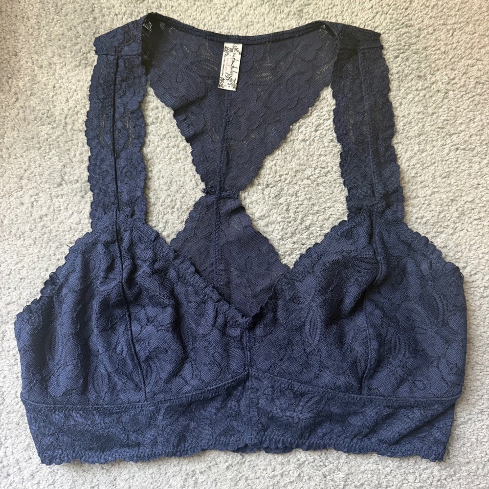 Intimately Free People Navy Blue Lace Bralette Size M